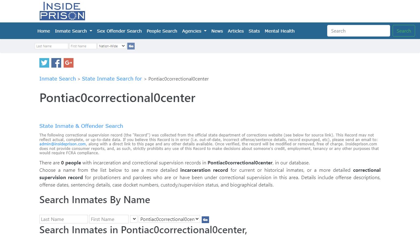 Inmates & Offenders in Pontiac Correctional Center,